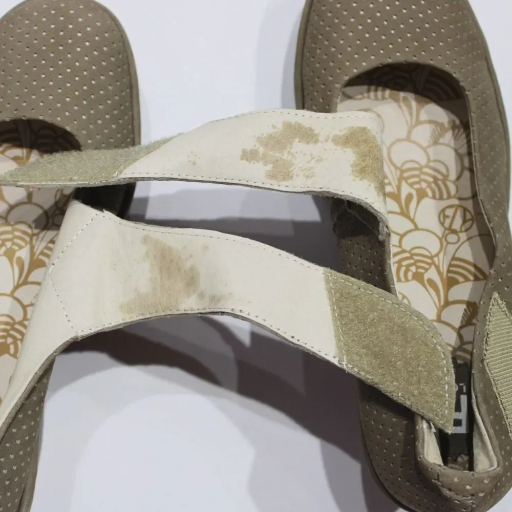 Fly London Yasi Brown Leather Mary Jane Wedge Sandals ~ Size 7.5/8 US (38EU)
